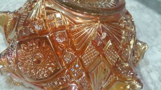 Vintage Imperial Marigold Carnival Glass Bowl Fashion Pattern Antique 8