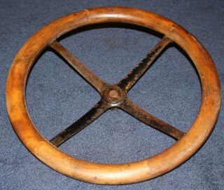 Antique Vintage Wood Car Steering Wheel