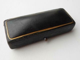 Antique Quality Victorian Leather Stud Button Brooch Jewelry Jewellery Box