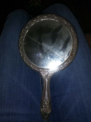 Vintage Sterling Silver Hand Mirror
