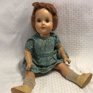 Ay1 Antique Vtg 20 " Composition Doll Sleepy Eye Jointed Arms Legs Swivel Head