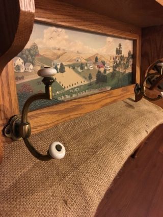 Vintage Wood Wall Mounted Coat Shelf Coat Rack Entry Shelf 2