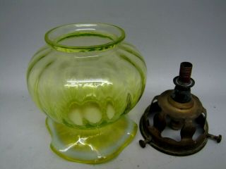 ANTIQUE VASELINE URANIUM GLASS LAMP SHADE VASELINE GAS TINY NIGHT LIGHT BEDSIDE 7