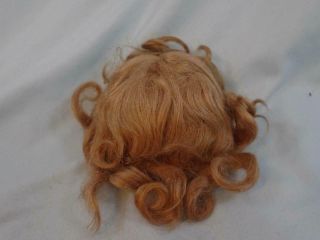 Antique Bisque Doll Or Vintage Doll Wig Mohair Small Size Strawberry Blonde