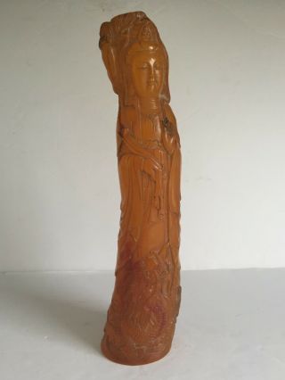 Vintage Chinese Japanese Carved Resin Deity Figure Statue 10 3/4 " Tall
