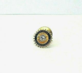 Rotary International Past President Solid 10k Gold & Diamond Pin Tie Tack