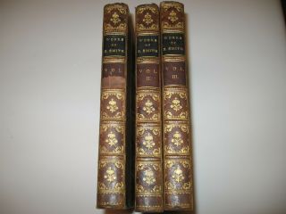 Antique Leather Bound Book Set Of 3 " The Of Rev.  Sydney Smith 1840