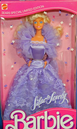 Sears Lilac & Lovely Barbie 1987,  Nrfb W/ln Box - 07669