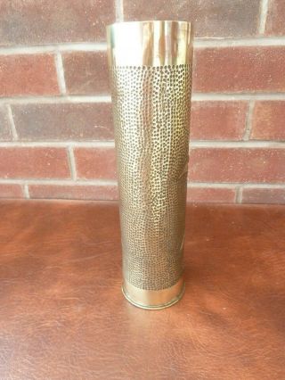 Decorated WW1 Antique Brass Trench Art Shell Case 4