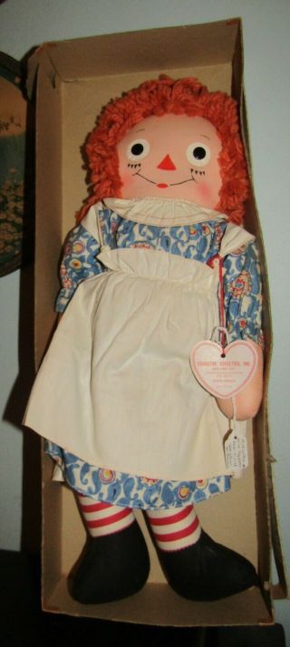 Vintage Georgene 19 " Raggedy Ann Doll 1951 Tag All Hang Tag