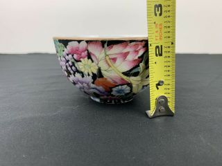 Gorgeous Antique Qing Dynasty Chinese Porcelain Black Millefiori Tea Cup Marked