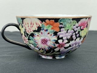 Gorgeous Antique Qing Dynasty Chinese Porcelain Black Millefiori Tea Cup Marked 8
