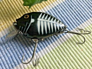 Vintage Heddon 9630 Punkinseed Fishing Lure Black Shore Minnow Unfished Ex Cond
