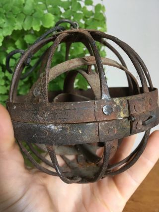 Antique Spherical Gimbal Whalers Ships Lantern Gyroscopic Oil Candle Lamp