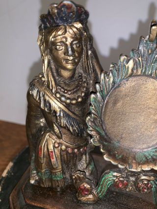 Exquisite Antique Indian Maiden Pocket Watch Holder Stand