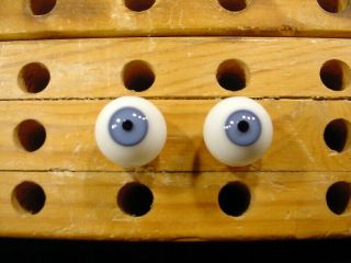 A Pair Vintage Doll Glass Eyes Size 18 Mm For Bisque Doll Doctor Age 1910 A 3547