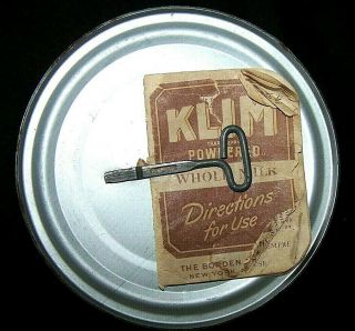 WW2 Hard to find KLIM can.  Never Opened w/instruction Book and Twist Key. 4