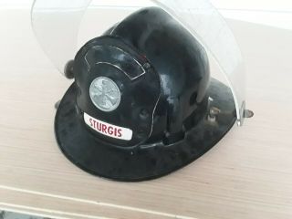 Antique Fire Helmet (1978) Leather Badge Sturgis,  Ky