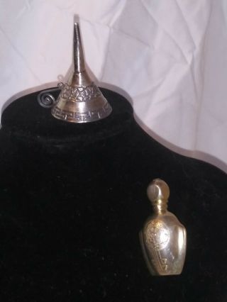 Antique/Vintage Mexico Silver 925 JB Perfume/Snuff Brooch & Funnel Unique 2