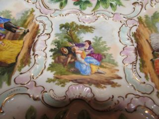 Antique 18th Century Meissen Raised Floral Watteau Porcelain Cabinet Plate Color 4