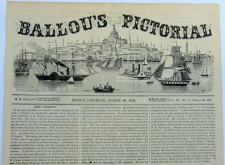 1856 Ballou ' s Pictorial newspaper profile JOHN C.  FREMONT 1st Repub.  Pres.  Cand. 3