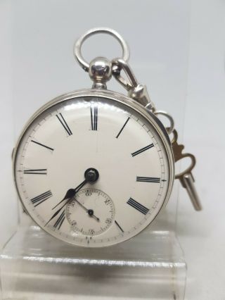 Antique Silver Gents Fusee J.  M.  Chesney Belfast Pocket Watch 1888 Ref503