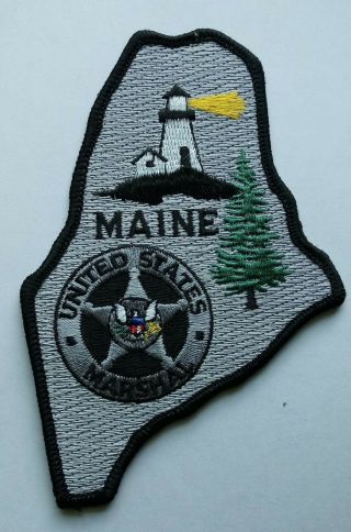Commemorative Patch: U.  S.  Marshal Maine - State Shape With Lighthouse