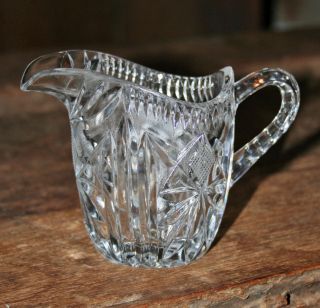 Vintage Cut/pressed Crystal Glass Creamer Circa 1900