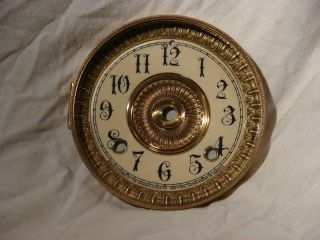Antique Ansonia Shelf Clock Dial And Beveled Glass Bezel