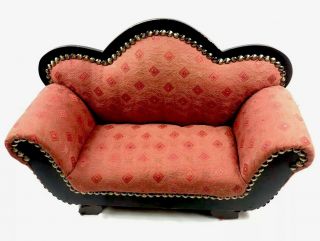 American Heirloom Furniture Girl Doll Upholstered Sofa/ Loveseat For 18” Dolls