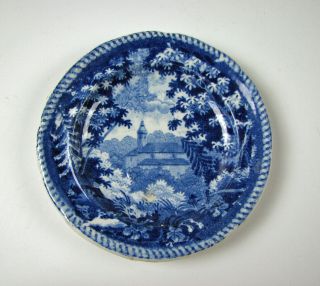 Dark Blue Staffordshire Transferware Antique Cup Plate Circa 1825