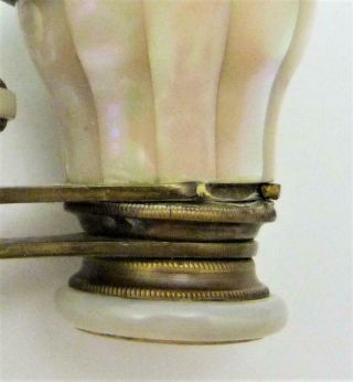 ANTIQUE PAIR FRENCH CHEVALIER,  PARIS MOTHER - OF - PEARL & GILT METAL OPERA GLASSES 6