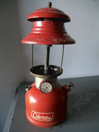 Vintage 5 - 65 Sunshine Of The Night Red Coleman Lantern Model 200a Single Mantle