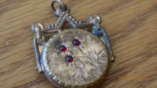 Antique Victorian Gold Filled Jeweled Watch Fob Charm Pendant