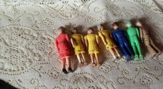 Family of Rubber Hinged Renewal Dollhouse Dolls - Nos 41,  42 - 7 Total 3