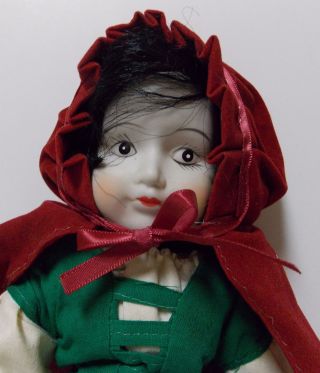 Vintage Made In Taiwan Little Red Riding Hood Porcelain Doll Ooak