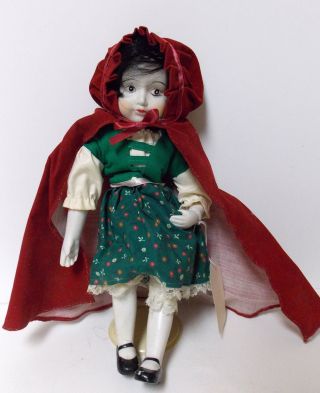 VINTAGE MADE IN TAIWAN LITTLE RED RIDING HOOD PORCELAIN DOLL OOAK 2