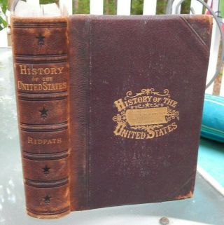 1882 A Popular History Of The United States Antique Leather Maps Rev & Civil War