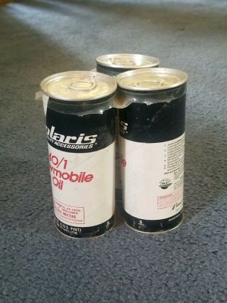 3 Full Cardboard Cans Of Vintage Polaris 2 Cycle Oil