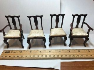 CONCORD DOLLHOUSE QUEEN ANNE DINING ROOM TABLE and 4 CHAIRS - EUC 5
