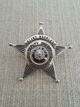 Obsolete Montgomery County Texas Deputy Sheriff Badge Clint Peoples Blackington
