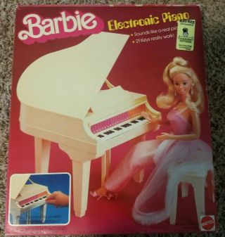 Vintage Mattel 1981 Barbie Doll Electronic Piano Nrfb