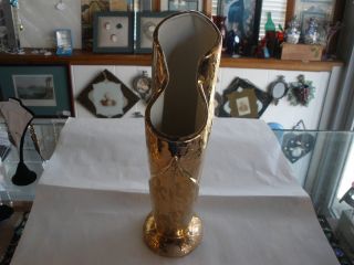Large Weeping Gold Mid Century Vase 12 