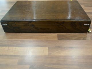 Large Vintage Oak Lined Collectors box with lock and key Box 3