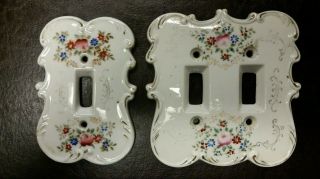 2 Vintage Arnart Creation Porcelain Switch Plate Covers Japan 7310/7311