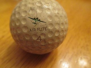 Antique Golf Ball " Air - Flite " Gutty Bramble Mesh Hickory Era 1900s