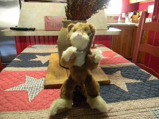 Boyds Bears Old White Tag Jointed Brown/white Cat No Name Tag 11 "