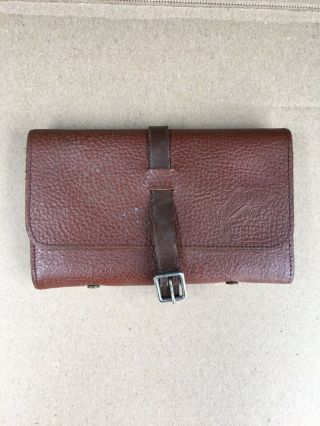 Vintage Common Sense Leather Fly Fishing Wallet With Flies & Leader Made In Usa