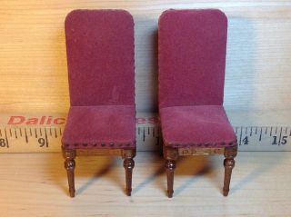 Vintage Miniature 1:12 Reminiscence Upholstered Chairs Nailhead Trim
