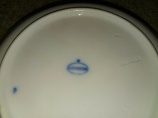 5 Meissen antique oval mark 9” Onion pattern flow blue deep well rimmed bowl 6